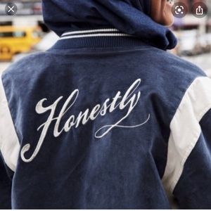 American Eagle velvet varsity bomber jacket